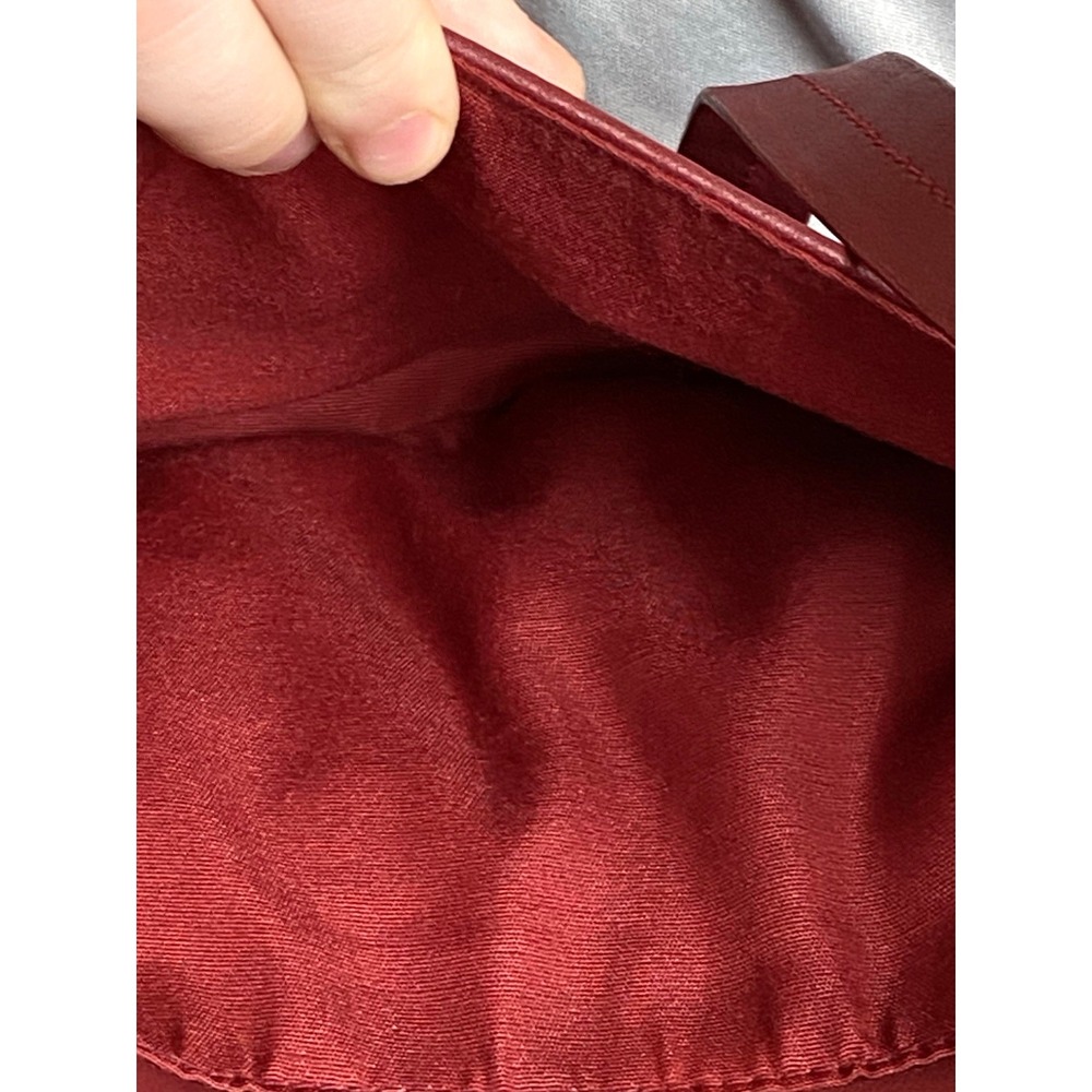 Vintage ETIENNE AIGNER Leather Brass Oxblood Red Handbag Purse Shoulder Bag - Picture 8 of 14